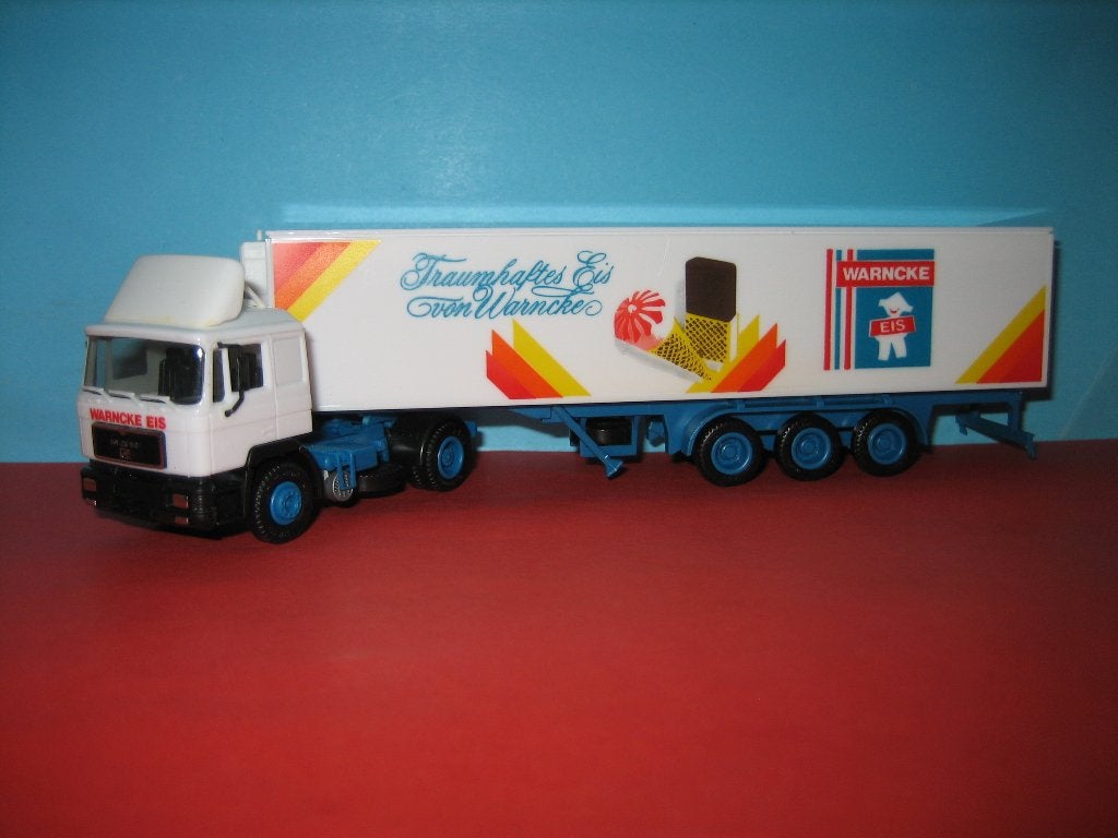 Warnecke - Eis  MAN met oplegger  Herpa, Ophalen of Verzenden, Zo goed als nieuw, Bus of Vrachtwagen, Herpa