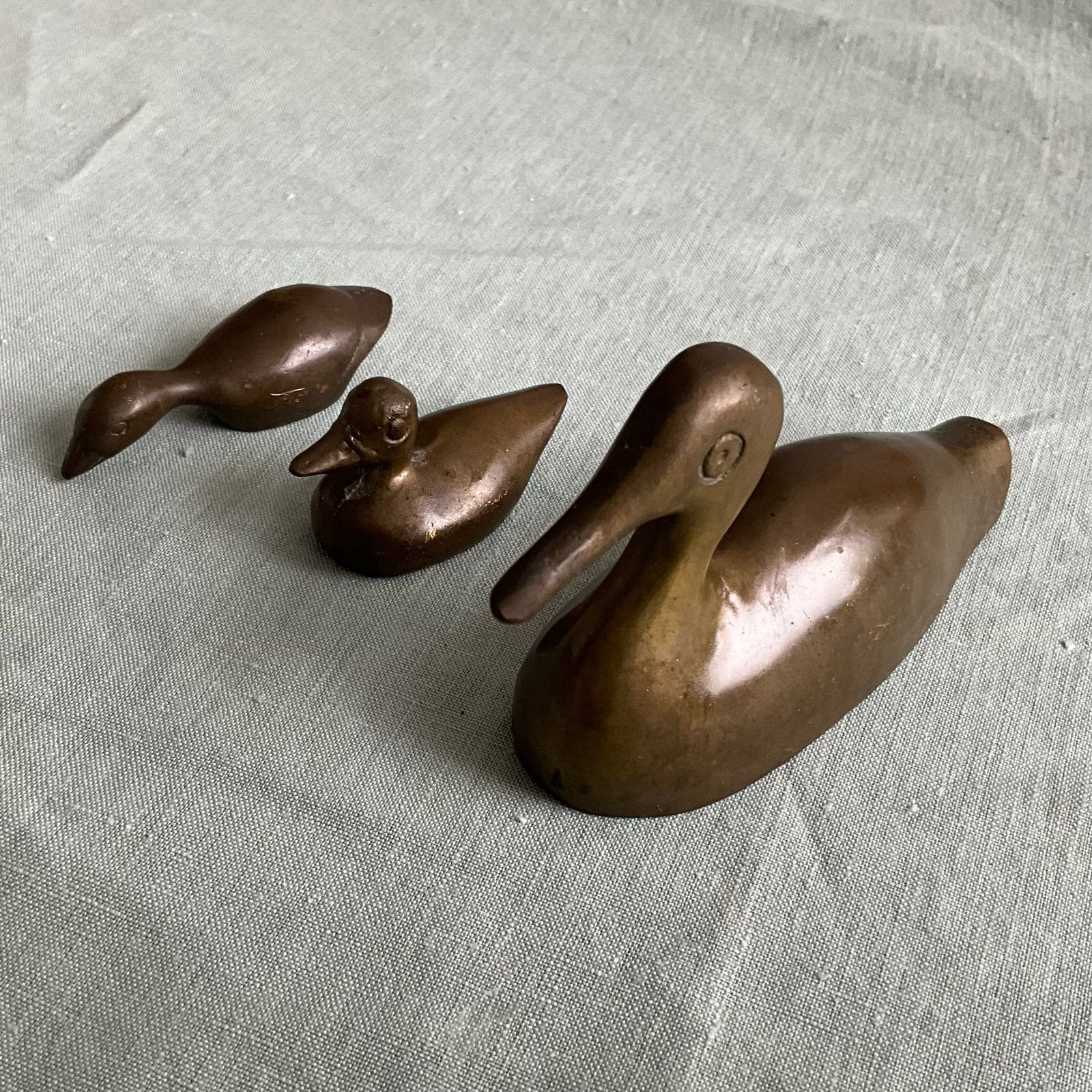 Set van 3 bronzen eenden beeldjes, Ophalen
