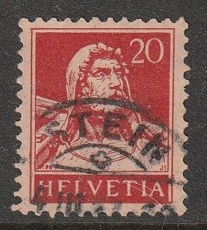 Zwitserland 1924 206 Tell 20c, Gest, Postzegels en Munten, Postzegels | Europa | Zwitserland, Ophalen of Verzenden, Gestempeld