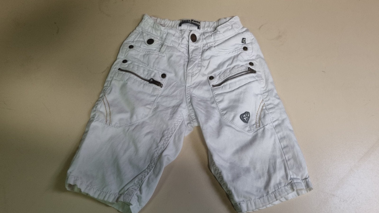 Leuke witte korte zomerbroek Eager Beaver maat 98, Broek, Gebruikt, Eager Beaver, Jongen of Meisje
