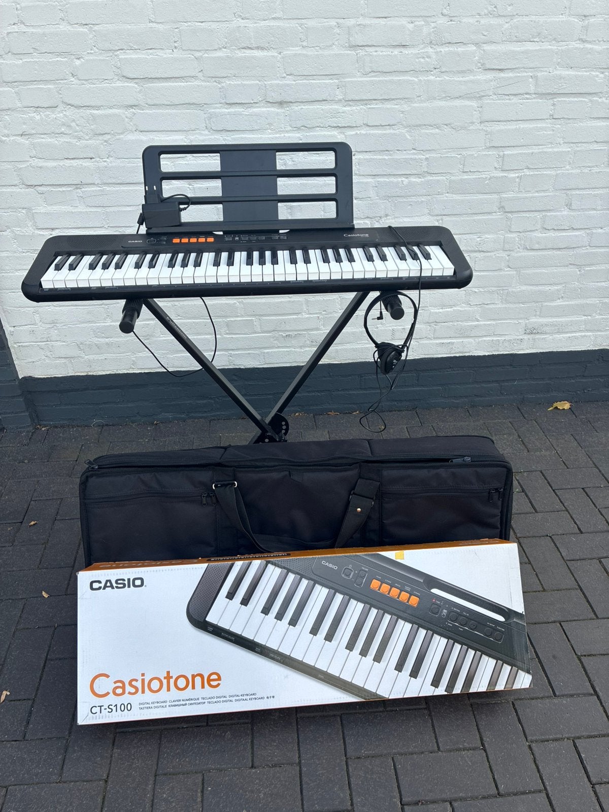 Casio Casiotone CT-S100 – compleet met standaard, tas & doos, Muziek en Instrumenten, Ophalen, Casio, 61 toetsen, Zo goed als nieuw