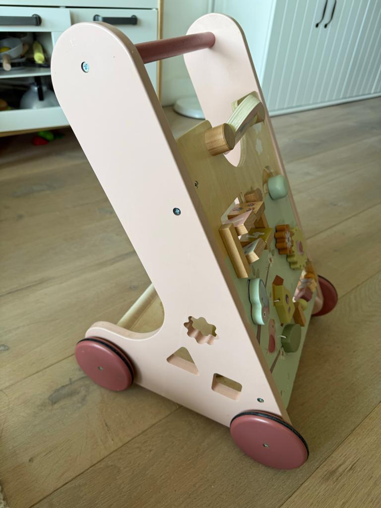 Little Dutch Houten Loopwagen met Activiteitenbord, Ophalen, Zo goed als nieuw, Duw- of Trekspeelgoed