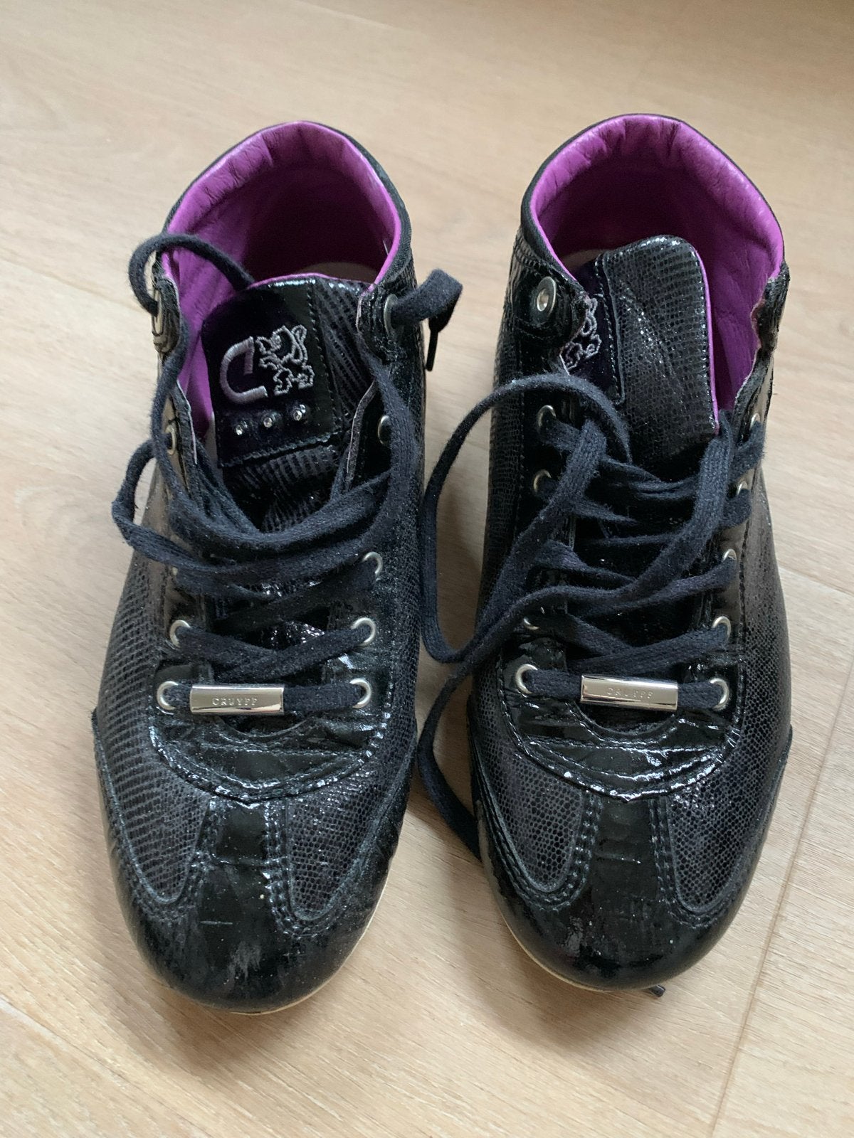 Cruyff Classics Sneakers Maat 38 Zwart met Paars, Ophalen of Verzenden, Gedragen, Zwart, Sneakers of Gympen
