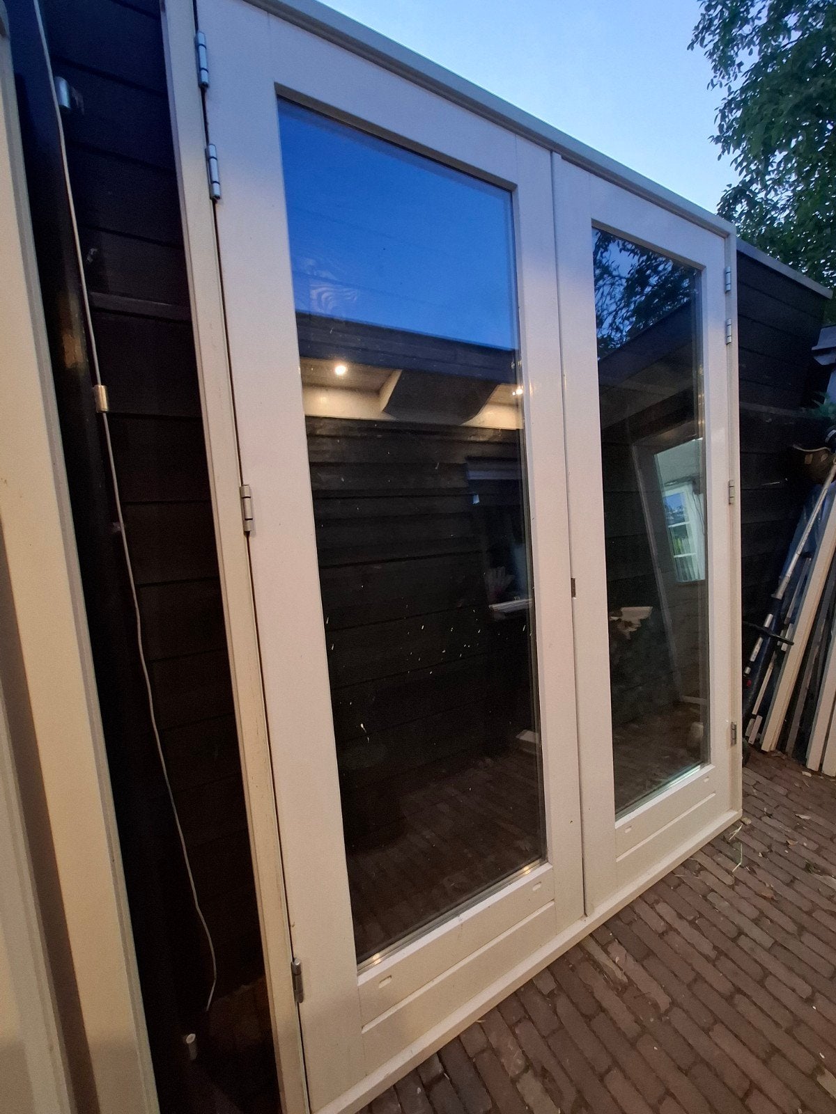 Openslaande tuindeuren dubbel glas deuren terrasdeuren pui, Ophalen, 120 cm of meer, 215 cm of meer, Glas