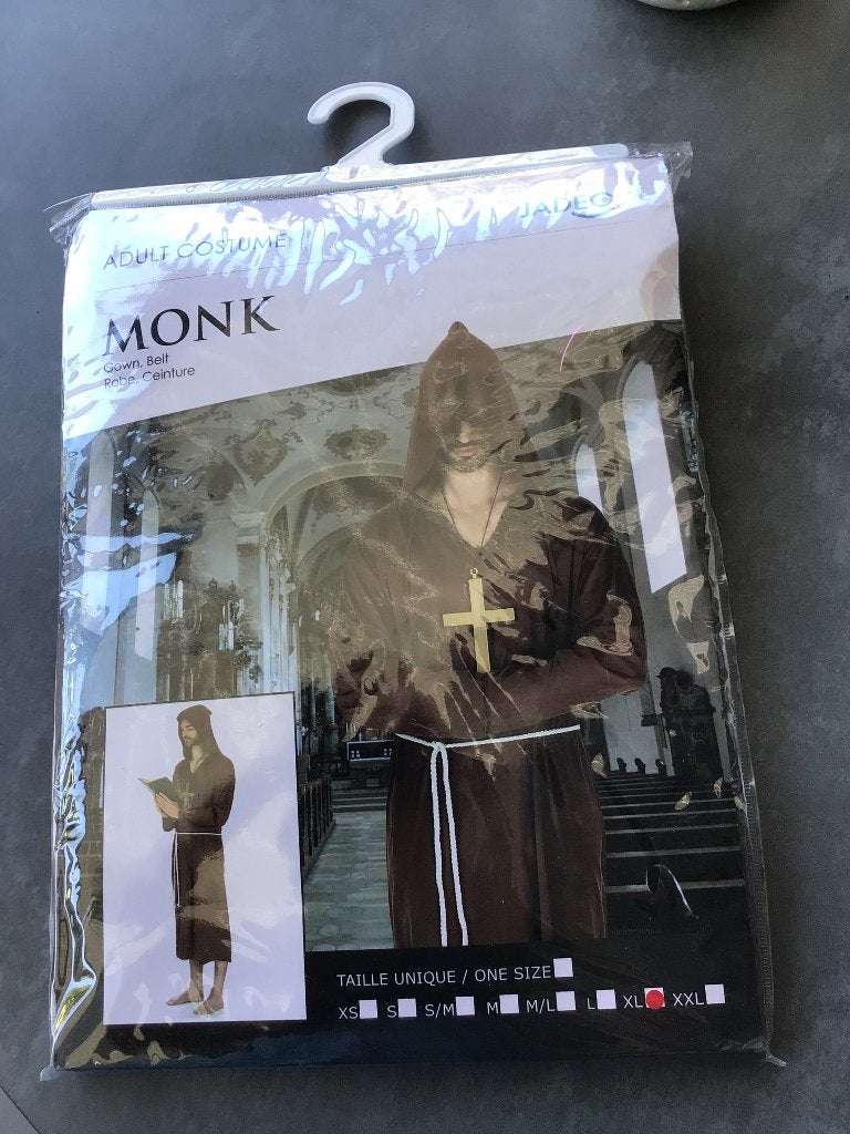 Carnavalskleding set Monnik, Carnaval, Maat 56/58 (XL), Ophalen of Verzenden, Kleding