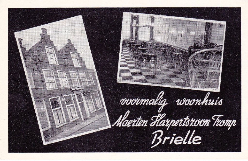 Brielle. Ansichtkaart: Woonhuis Maarten Harpertsz. Tromp, **, Verzenden, 1940 tot 1960, Ongelopen, Zuid-Holland