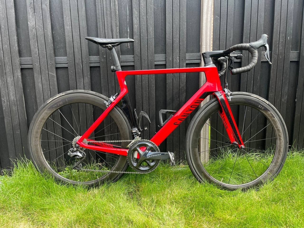 Canyon Aeroad CF SLX Di2 2019 (Maat L) Cherry Pepper Red, Fietsen en Brommers, 28 inch, Gebruikt, Velgrem, 57 tot 61 cm