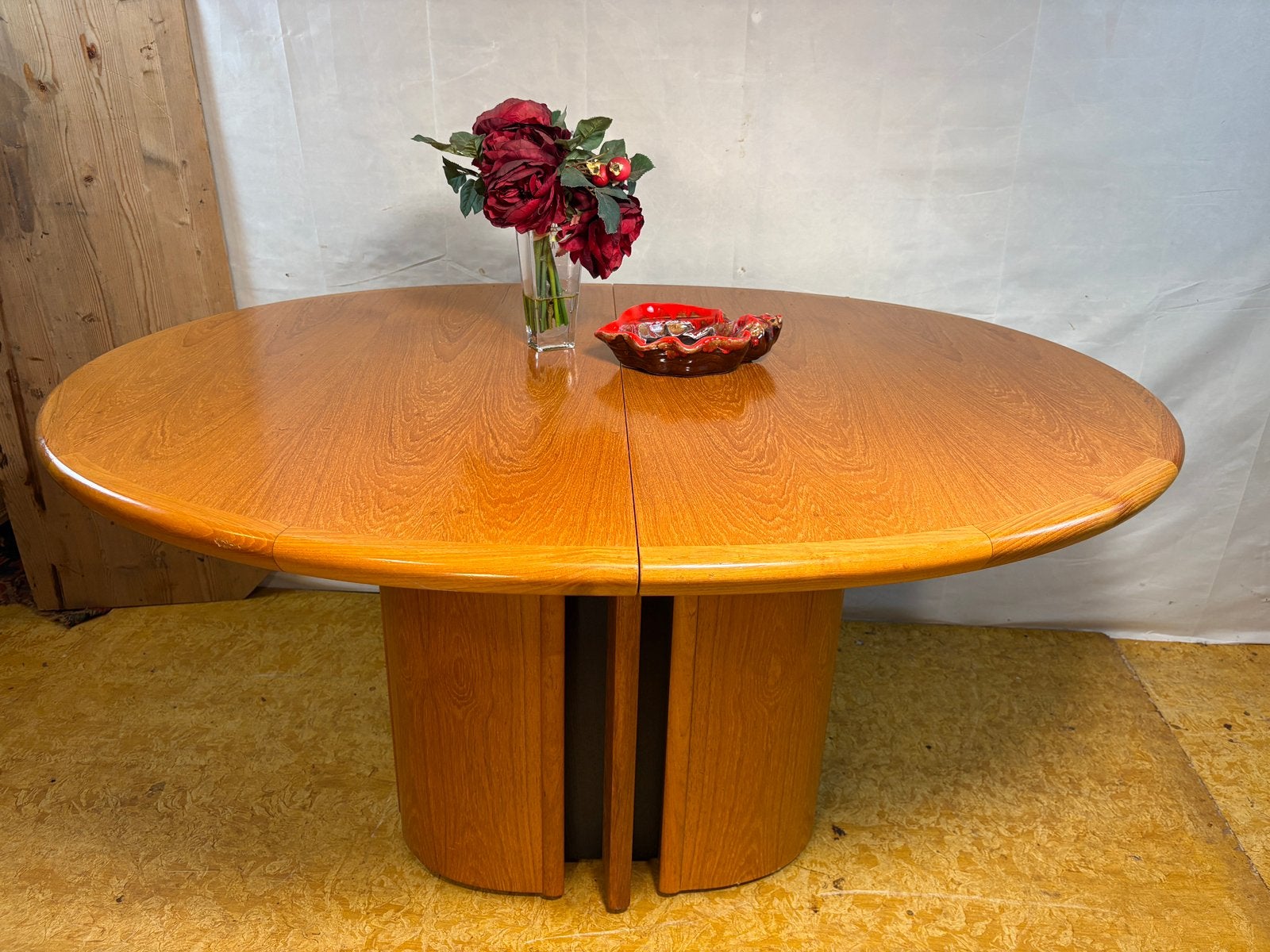 Gratis bezorging!VintageSkovbyuitschuifbareeettafelDeensteak, Huis en Inrichting, Tafels | Eettafels, Gebruikt, 100 tot 150 cm