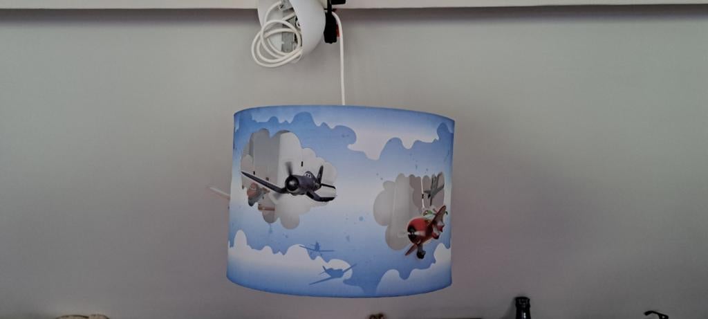 Cars lamp kinderkamer - Vliegtuigen plafondlamp, Stof, Gebruikt, Ophalen of Verzenden, Minder dan 50 cm