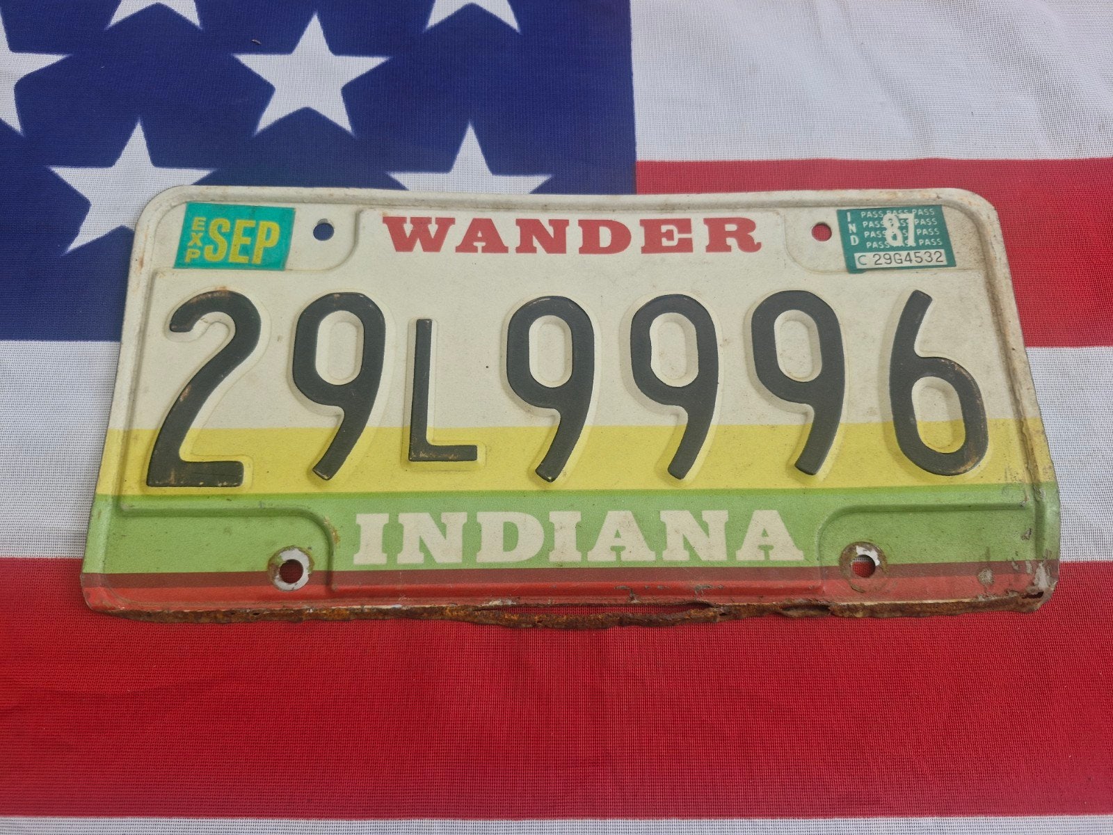 Kentekenplaat Indiana USA Nummerplaat nummerbord License VS, Verzenden, Gebruikt, Auto's