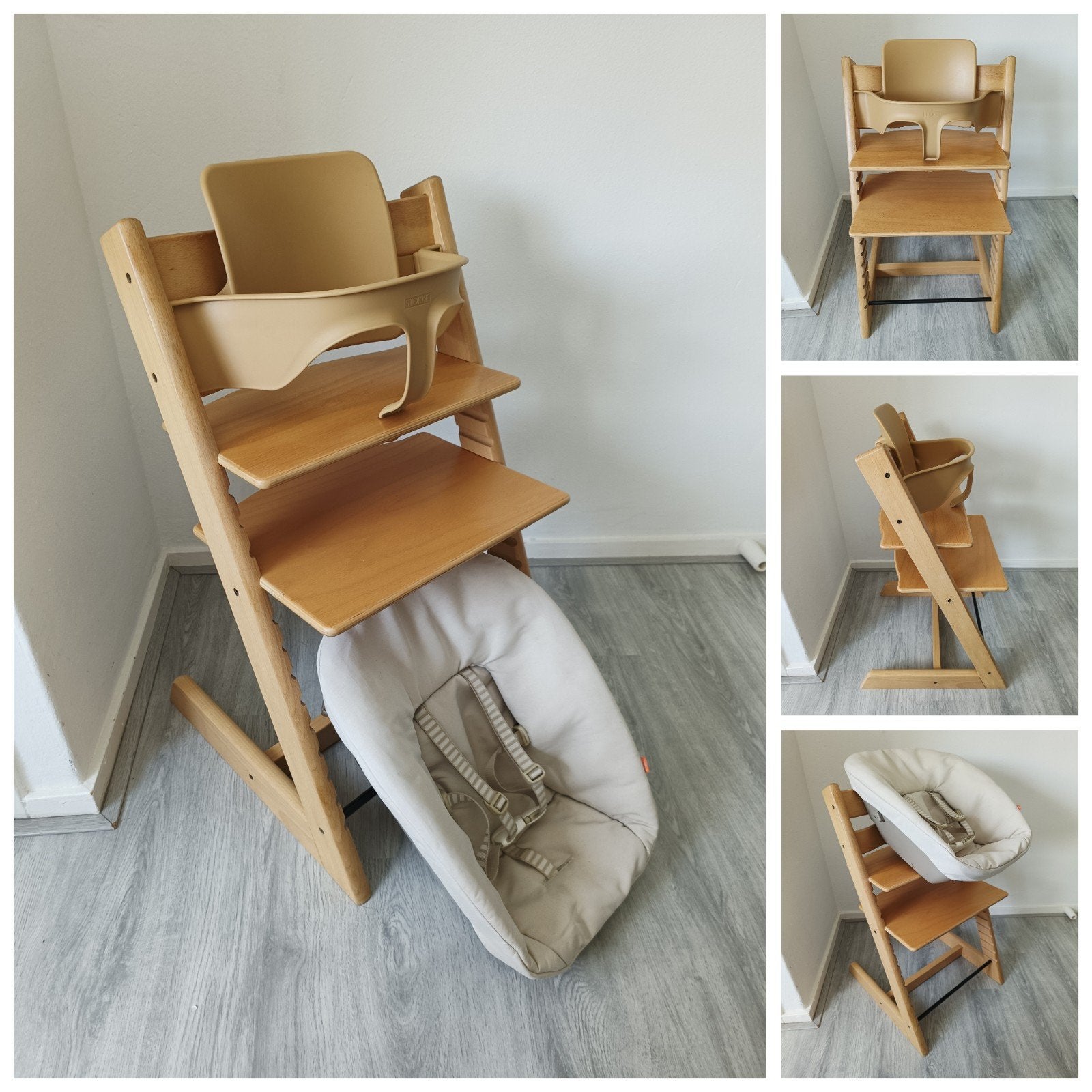 ZGAN! Stokke Tripp Trapp naturel met babyset en newbornset, Kinderen en Baby's, Kinderstoelen, Meegroeistoel, Ophalen of Verzenden