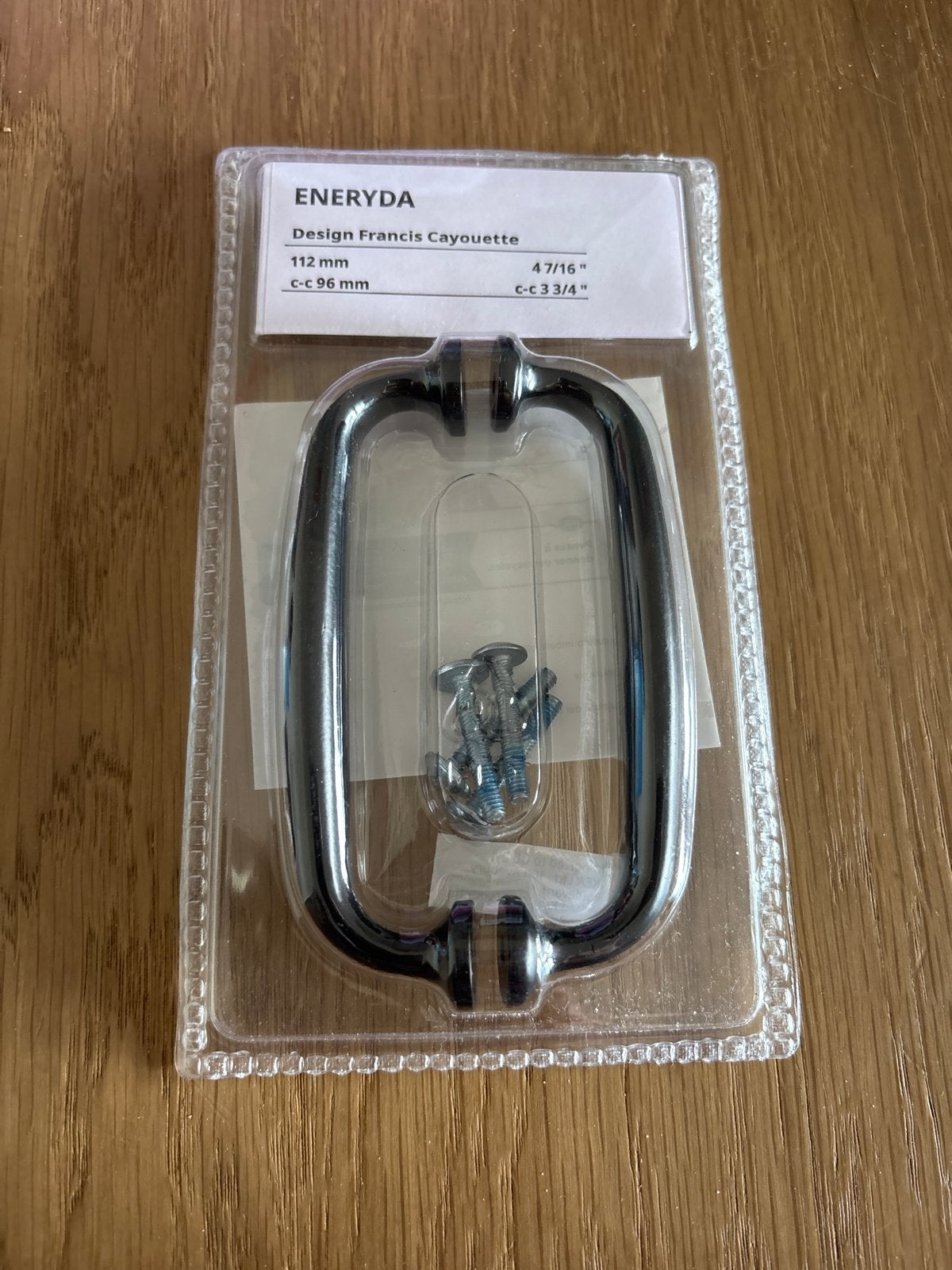 IKEA ENERYDA handgreep 112 mm, zwart, Ophalen, Nieuw