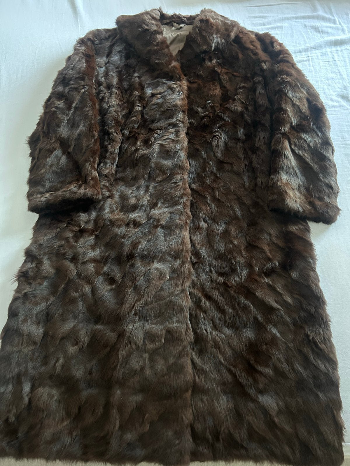 Luxe Vintage nerts Bontjas - Donkerbruin, Kleding | Dames, Ophalen of Verzenden, Zo goed als nieuw, Maat 42/44 (L), Bruin
