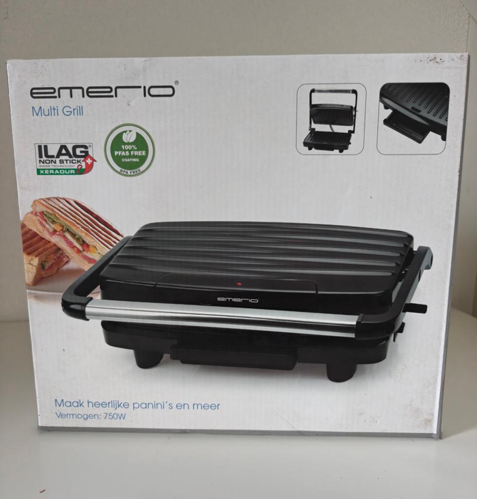 Nieuwe Emerio Multi Grill  750W, Witgoed en Apparatuur, Contactgrills, Ophalen of Verzenden, Nieuw