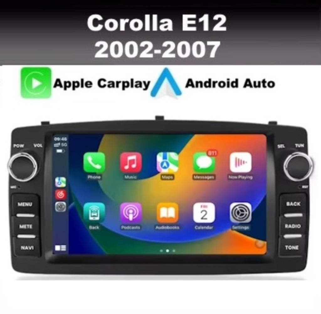 Toyota Corolla 2002-2007 navigatie android 14 wifi carplay, Ophalen of Verzenden, Nieuw