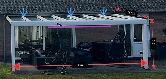 Moderne Veranda/Serre 6x3.5m - Zo goed als nieuw, Tuin en Terras, Ophalen of Verzenden, Gebruikt, Veranda