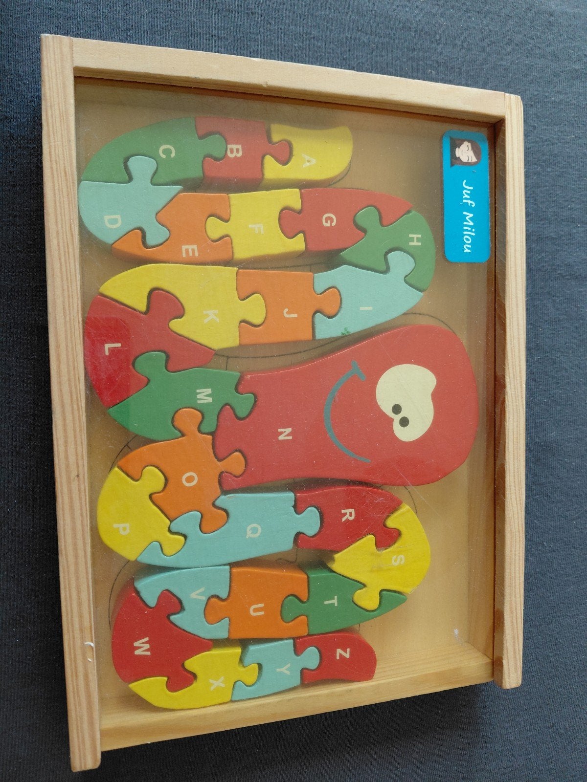 Houten Alfabet Slang Puzzel, 2 tot 4 jaar, Gebruikt, Van hout, Meer dan 50 stukjes