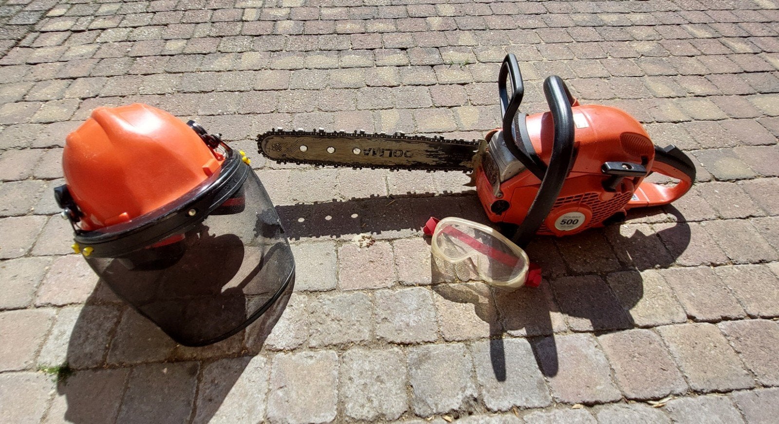 Dolmar benzine kettingzaag. Incl.toebehoren. zie foto's., Ophalen, Gebruikt, Dollar en Stihl