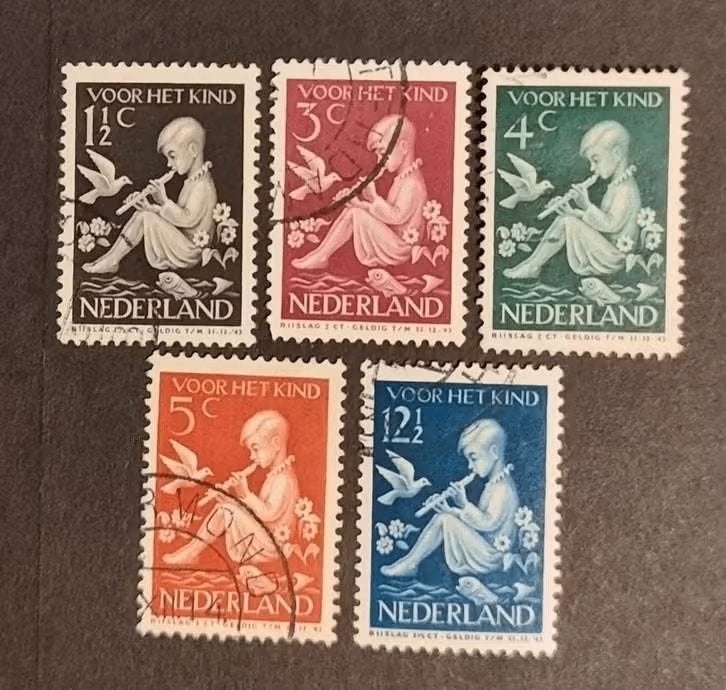 Nederland NVPH 313 - 317, Postzegels en Munten, Ophalen of Verzenden, T/m 1940, Gestempeld