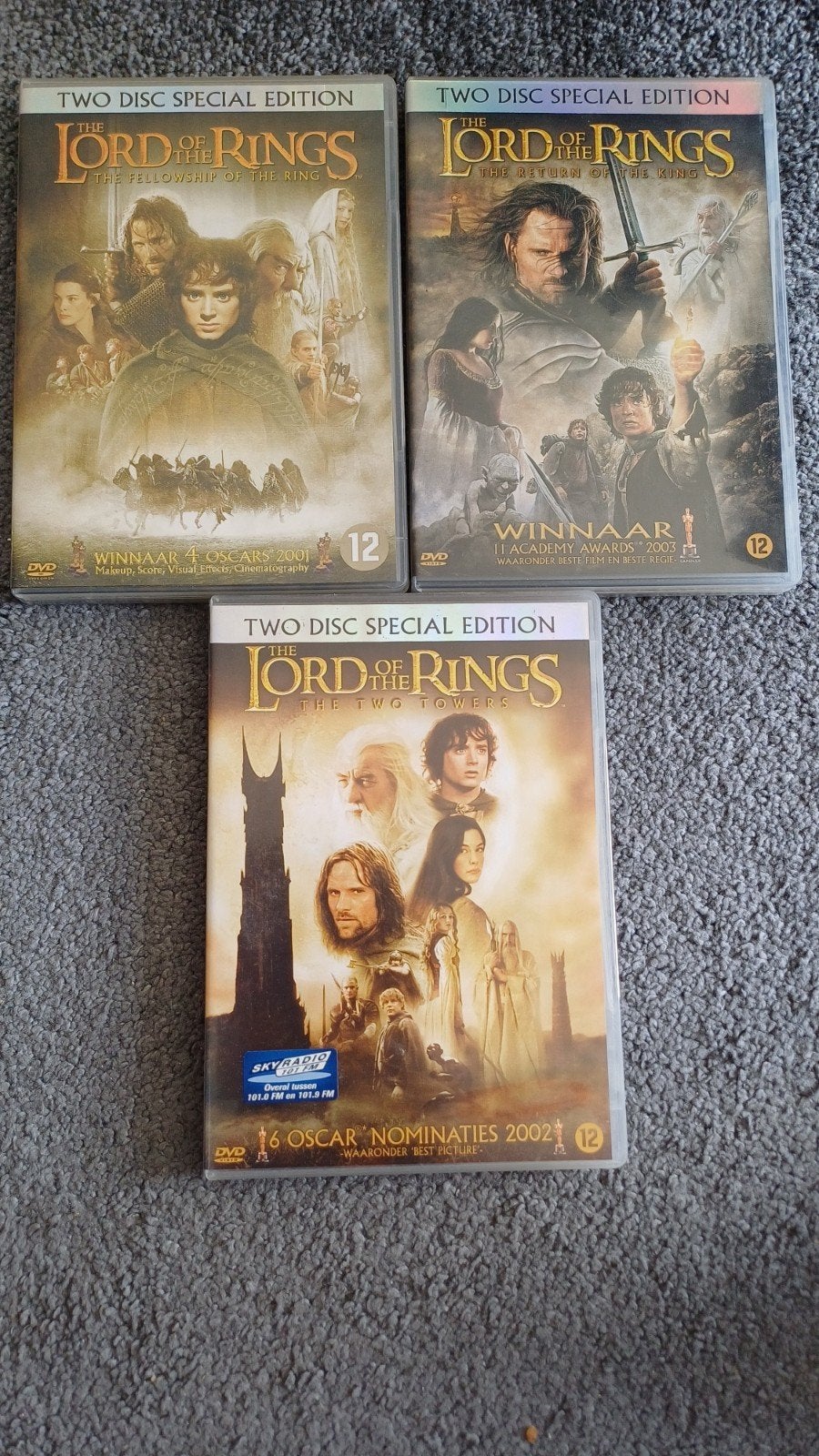 3x dvd Lord of the Rings, Ophalen of Verzenden, Zo goed als nieuw, Overige typen