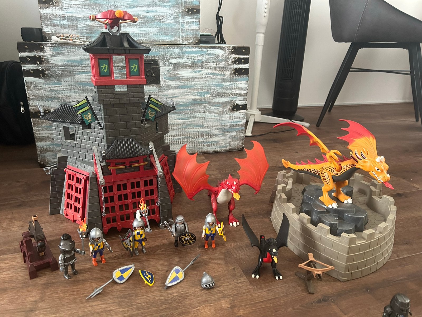 Playmobil 5 Draken +Kasteel +Eiland +Burcht +, Ophalen of Verzenden, Zo goed als nieuw, Complete set, Kasteel/Fort