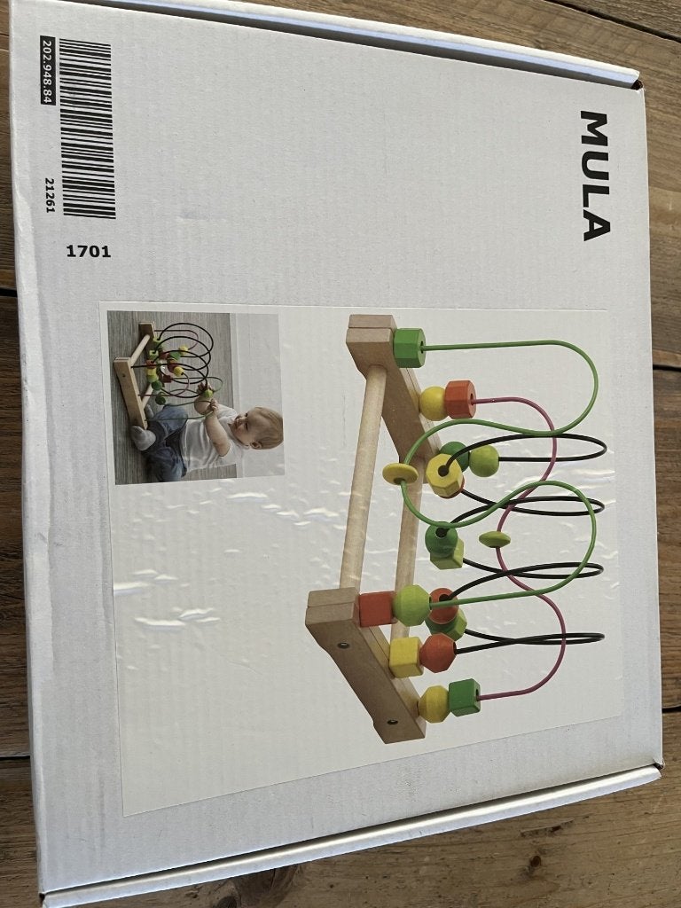 IKEA MULA kralenbaan houten speelgoed baby peuter, Ophalen, Nieuw