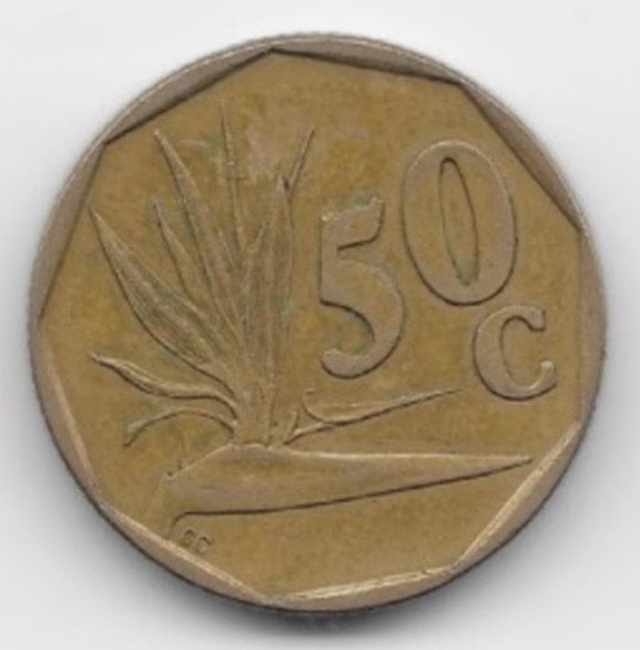 Zuid-Afrika 50 cents 1995 KM# 137 (1), Postzegels en Munten, Verzenden, Zuid-Afrika, Losse munt