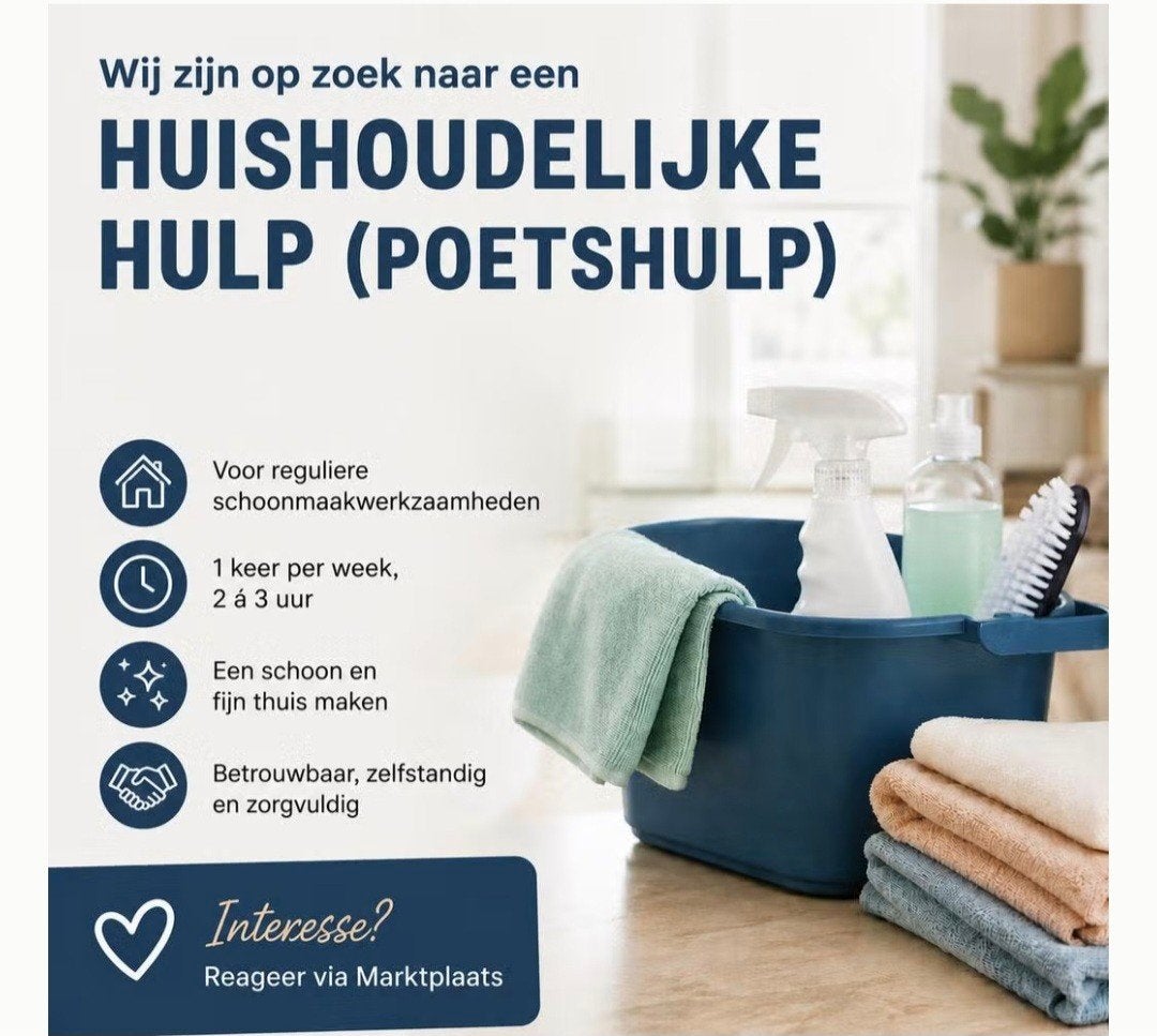 Gezocht: huishoudelijke hulp / schoonmaak, Diensten en Vakmensen, Huishoudelijke hulp