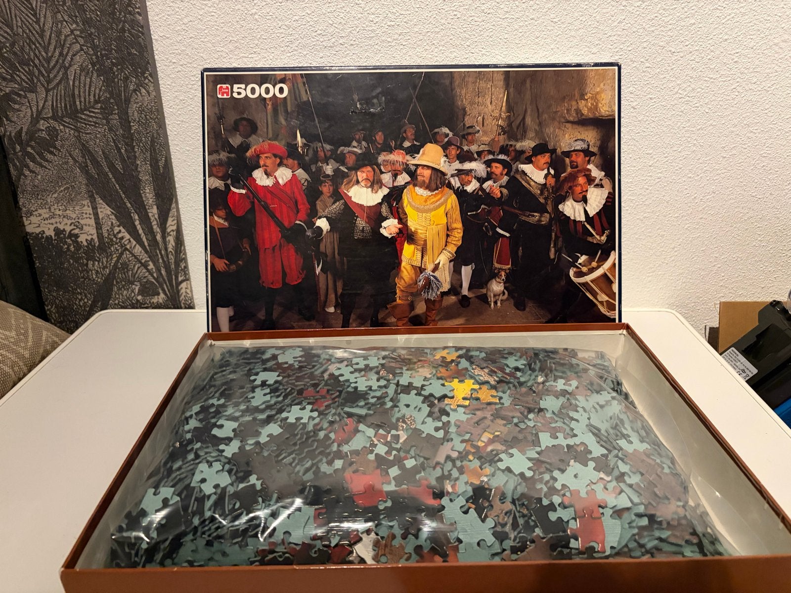 Jumbo De Nachtwacht 5000 stukjes legpuzzel, Ophalen of Verzenden, Meer dan 1500 stukjes, Zo goed als nieuw, Legpuzzel