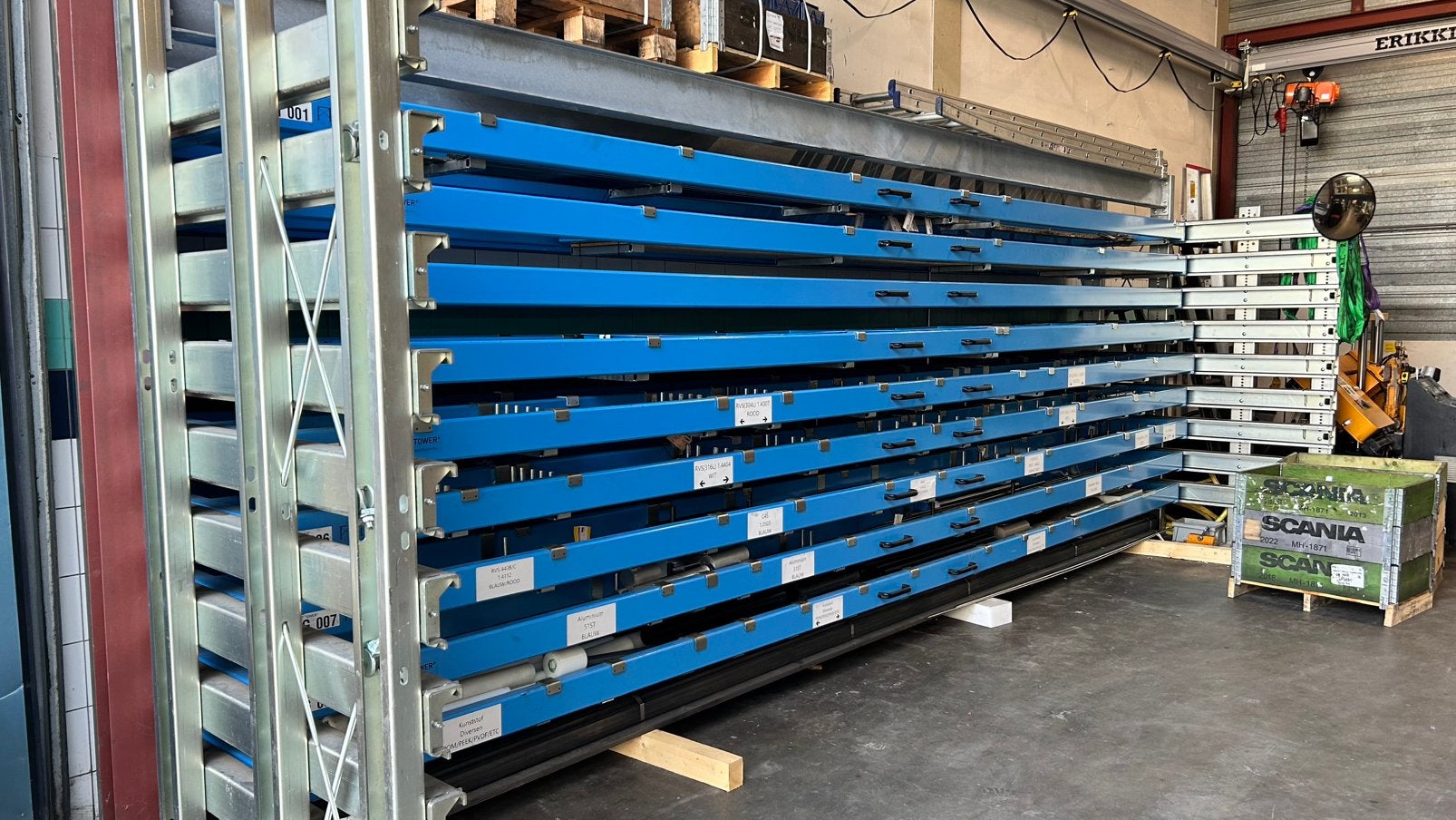 Zware stafmateraal stelling tot 6 meter, Ophalen