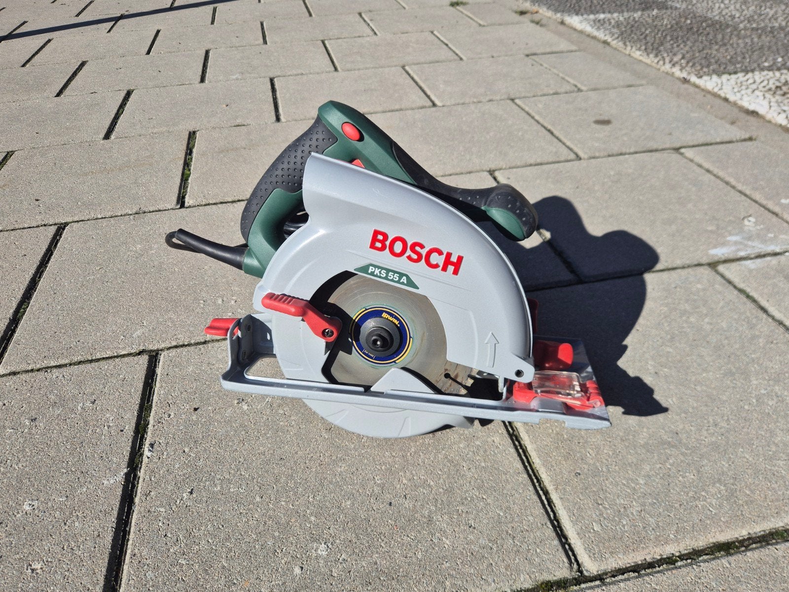 Bosch PKS 55 A Cirkelzaag - 1200W, 160mm zaagblad, Ophalen, Cirkelzaag, Zo goed als nieuw, 30 tot 70 mm