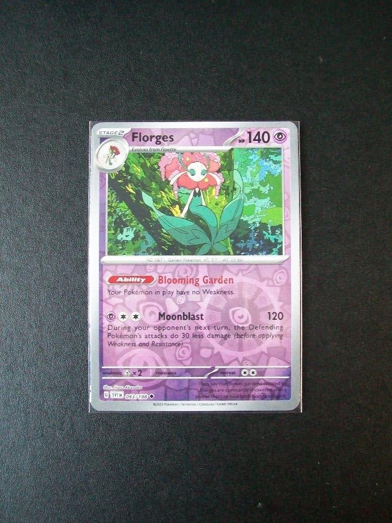 3059: Nieuwe Pokemon holofoil FLORGES HP 140 (093/198), Verzenden, Nieuw, Losse kaart, Foil