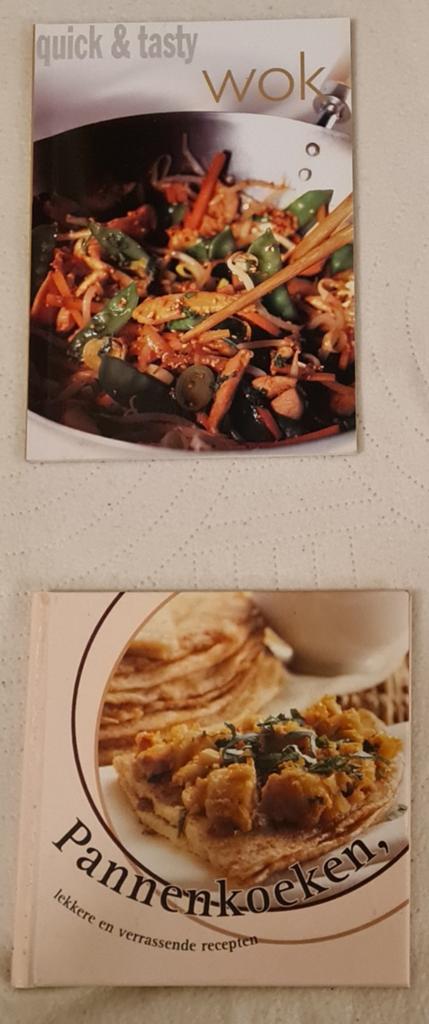 Kookboeken: 'Quick & Tasty Wok' en Pannenkoekenrecepten, Ophalen of Verzenden, Zo goed als nieuw, Azië en Oosters, Hoofdgerechten