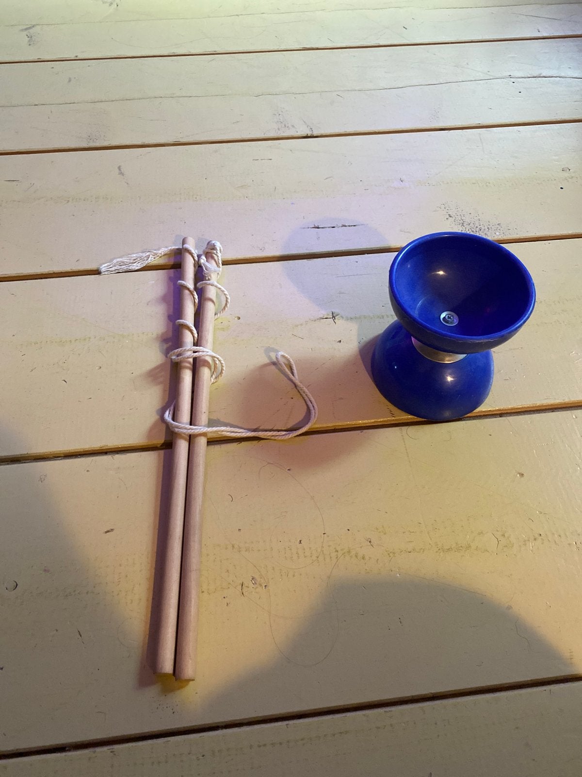 Diabolo met stokjes - Blauw, Ophalen of Verzenden, Gebruikt, Jongen of Meisje