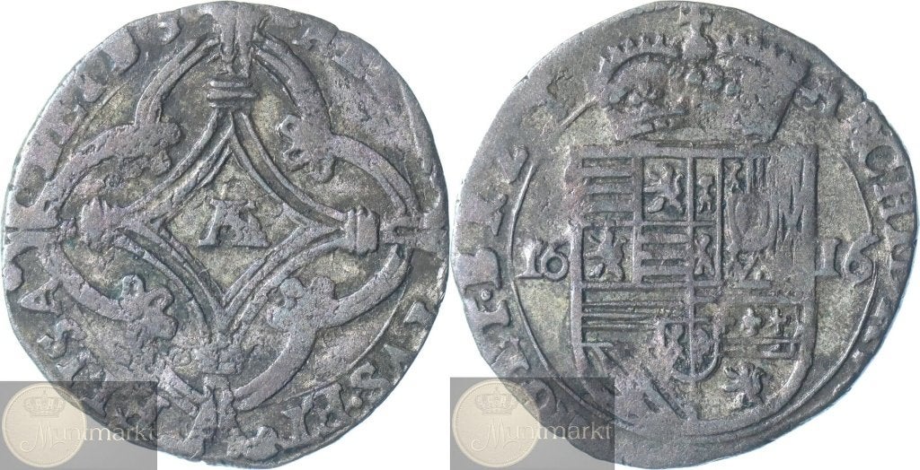 's-Hertogenbosch - Stuiver 1616 'Albrecht & Isabella', Vóór koninkrijk, Zilver, Losse munt, Overige waardes
