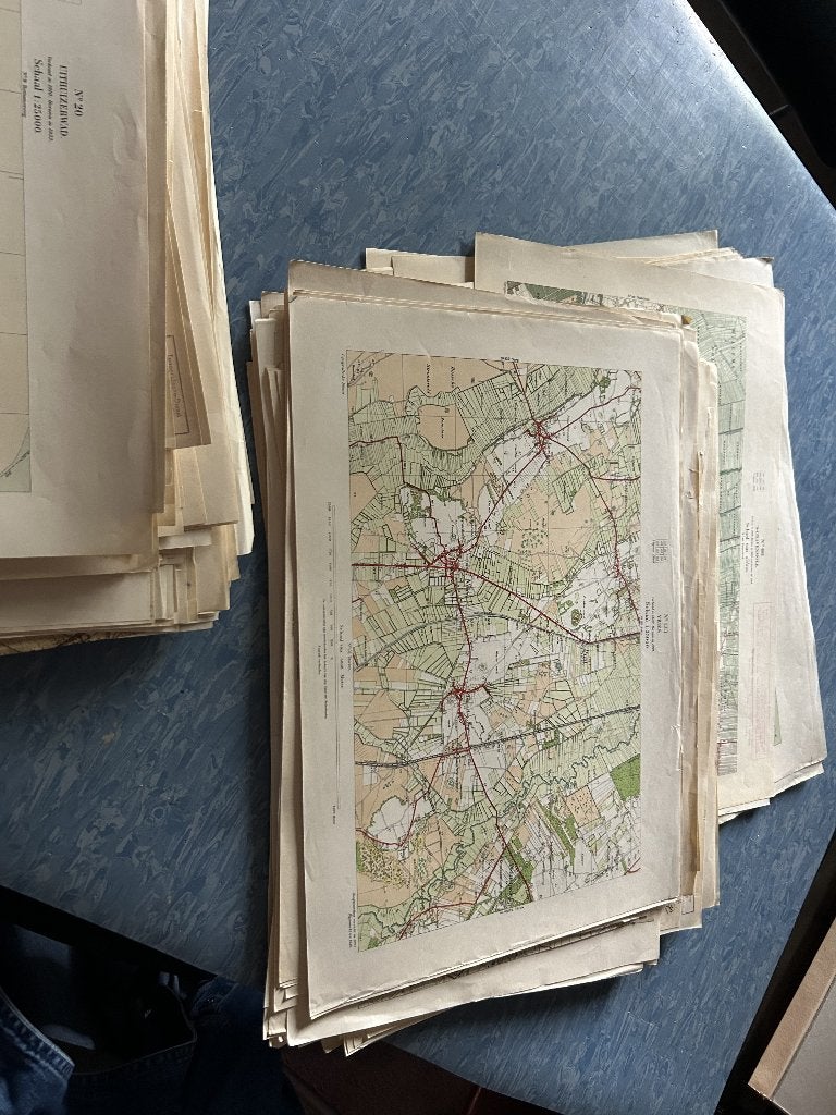 grote stapel chromotopografische stafkaarten, Gelezen, Ophalen of Verzenden, Landkaart, 1800 tot 2000