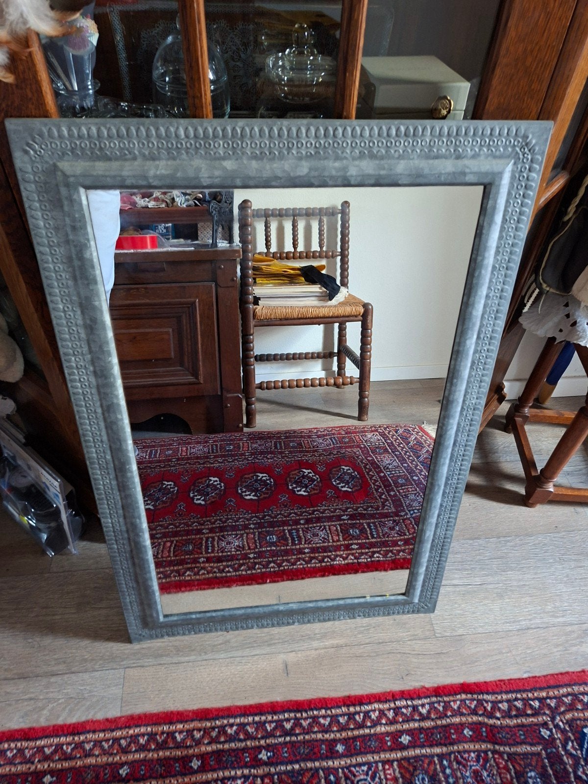Decoratieve spiegel met metalen frame, Ophalen, Rechthoekig, 50 tot 100 cm, 100 tot 150 cm