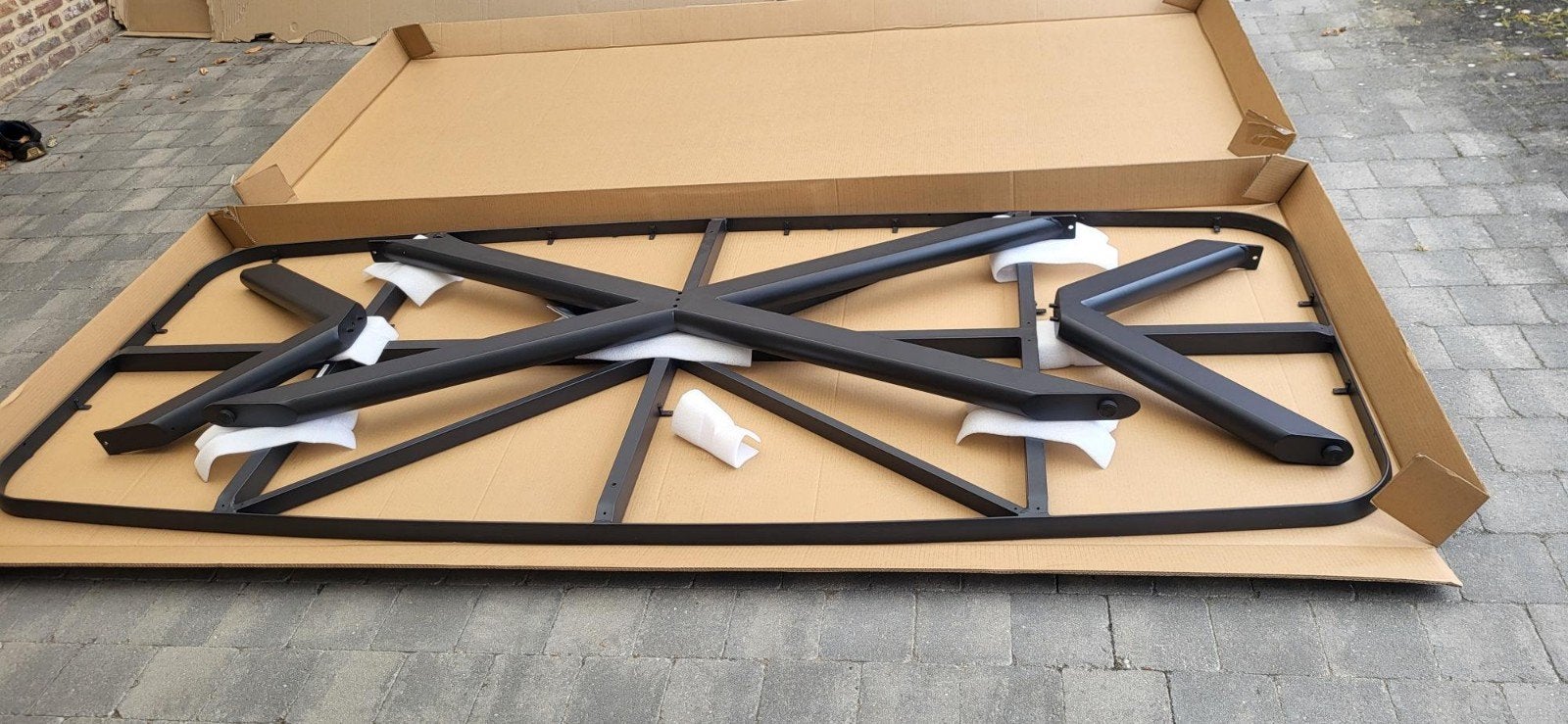 Exterioo Pamplona tuintafel onderstel - zwart aluminium, Ophalen, Nieuw, Rechthoekig, Metaal