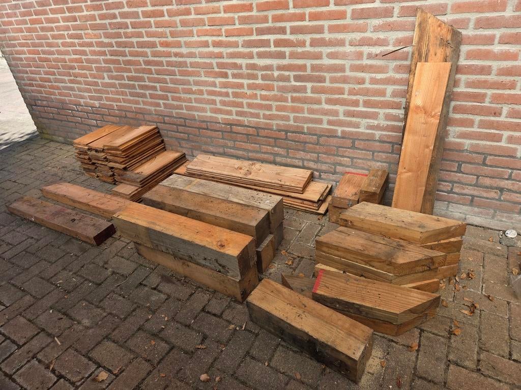 Douglas hout palen, balken en planken., Tuin en Terras, Palen, Balken en Planken, Ophalen, 250 cm of meer, Balken