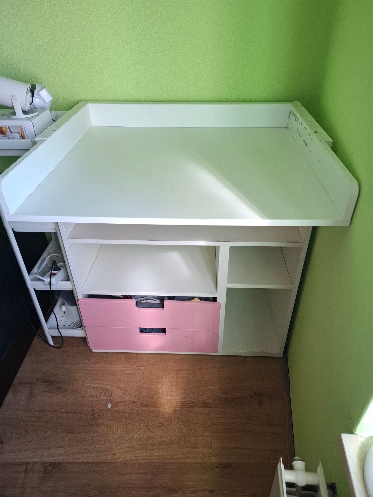 Commode met lade en opbergvakken, Gebruikt, 50 tot 70 cm, Ophalen of Verzenden, 75 tot 100 cm