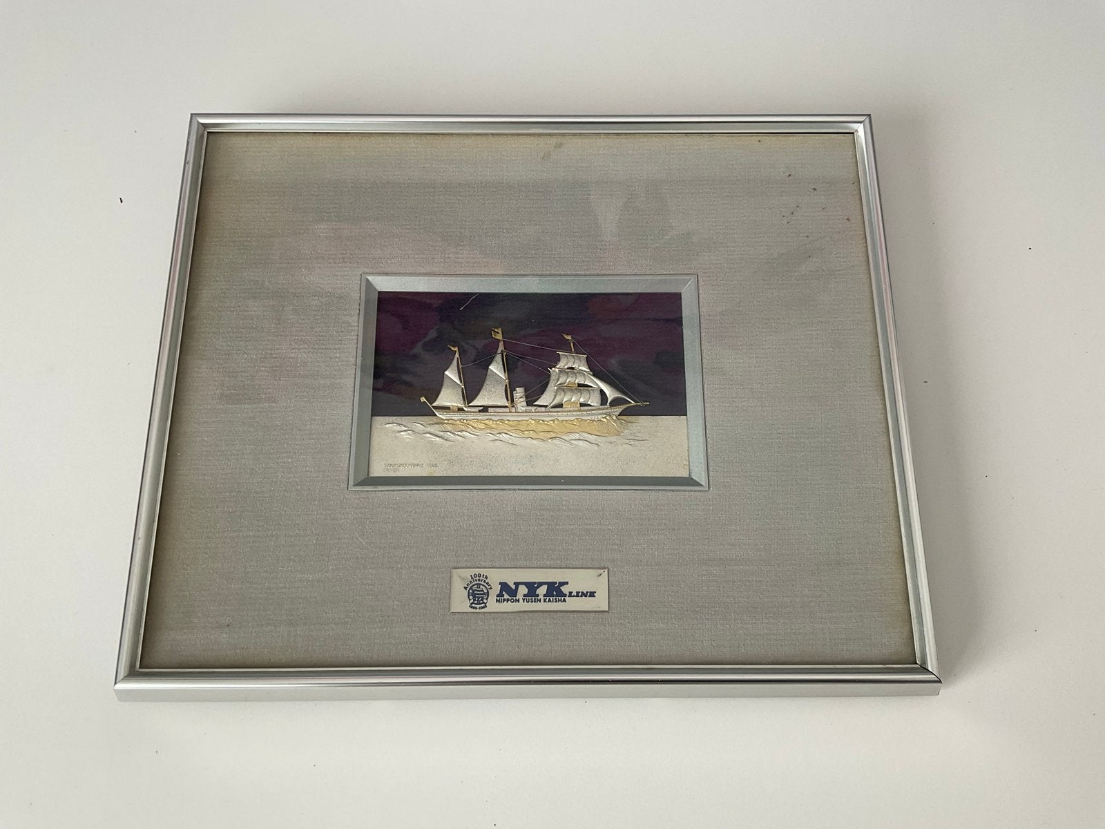 Japans Zilveren Okimono: Stoomschip Takasago Maru (1885), Overige onderwerpen, Handgemaakt, 20 - 50 cm, Beeld