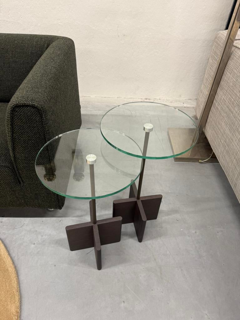 Nieuw Beek Cross Bijzettafels Glas Design Tafel Hout Eiken, 45 tot 60 cm, Minder dan 55 cm, Nieuw, Leolux Harvink Jori Rolf Benz Design on Stock Eyye Montis
