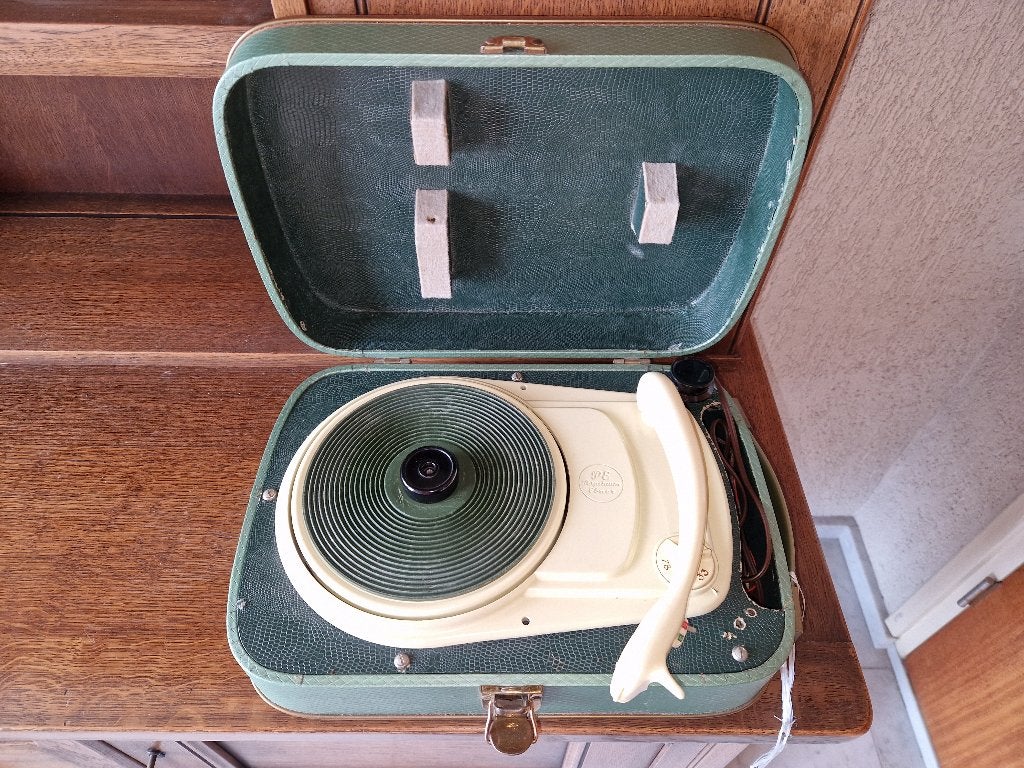 Vintage Perpetuum-Ebner kofferplatenspeler, Ophalen, Gebruikt, Platenspeler, Overige merken