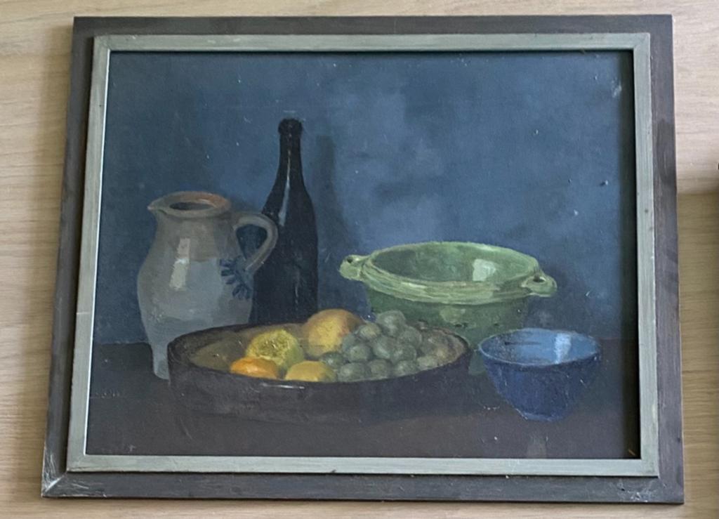 Stilleven schilderij met fruit en kruik, Antiek en Kunst, Kunst | Schilderijen | Klassiek, Ophalen