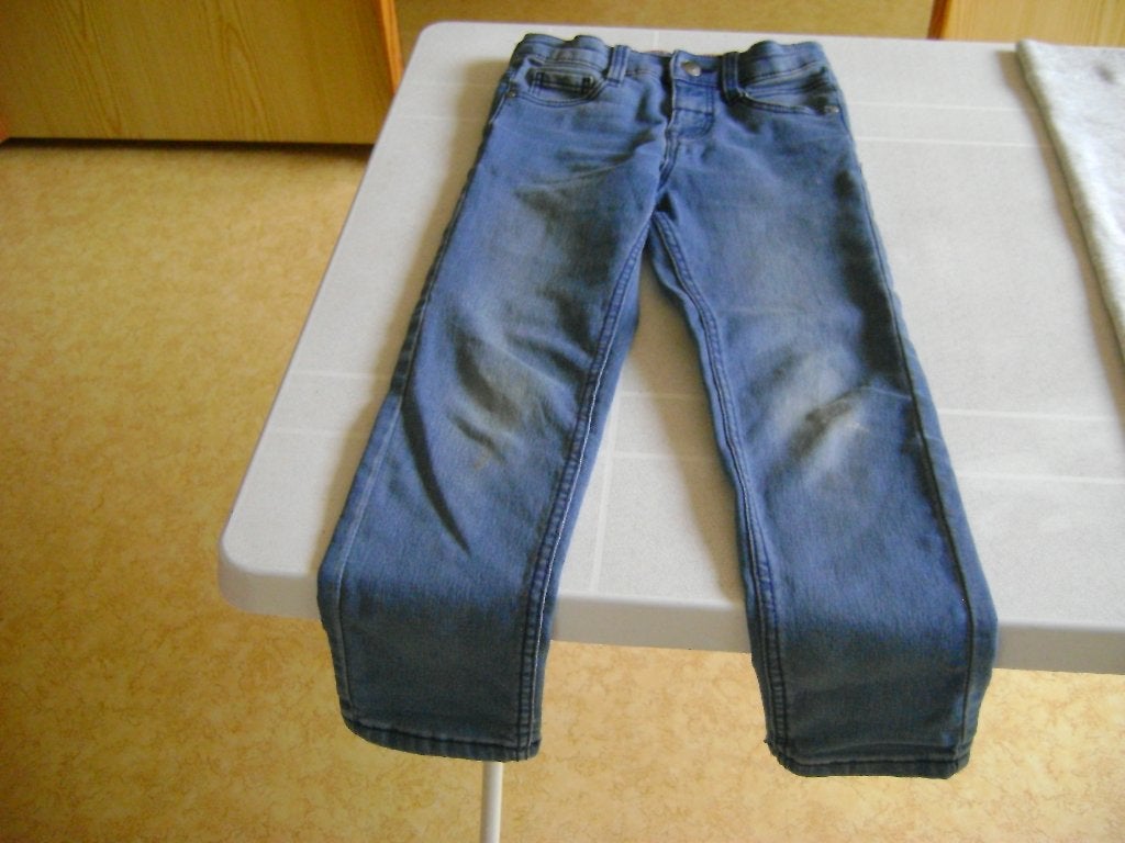 blauwe spijker skinny maat 110 van de hema, Broek, Ophalen of Verzenden, Zo goed als nieuw, HEMA
