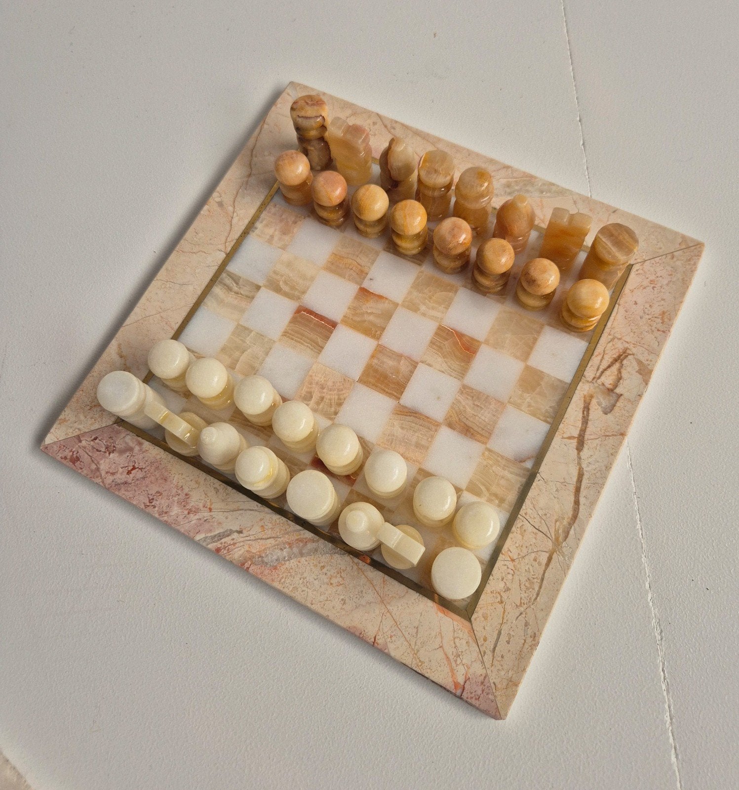 Vintage Marmeren schaakbord, Ophalen of Verzenden