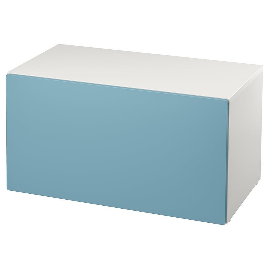 IKEA SMÅSTAD Speelgoedkist met bank, wit/blauw, Ophalen