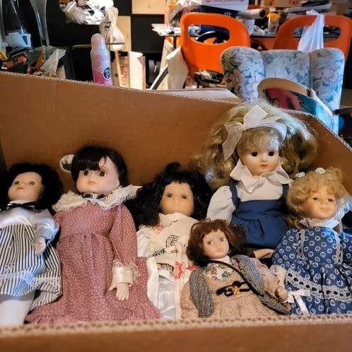 20 x poppen. Porselein hoofd, voet en arm, Ophalen of Verzenden, Zo goed als nieuw, Pop