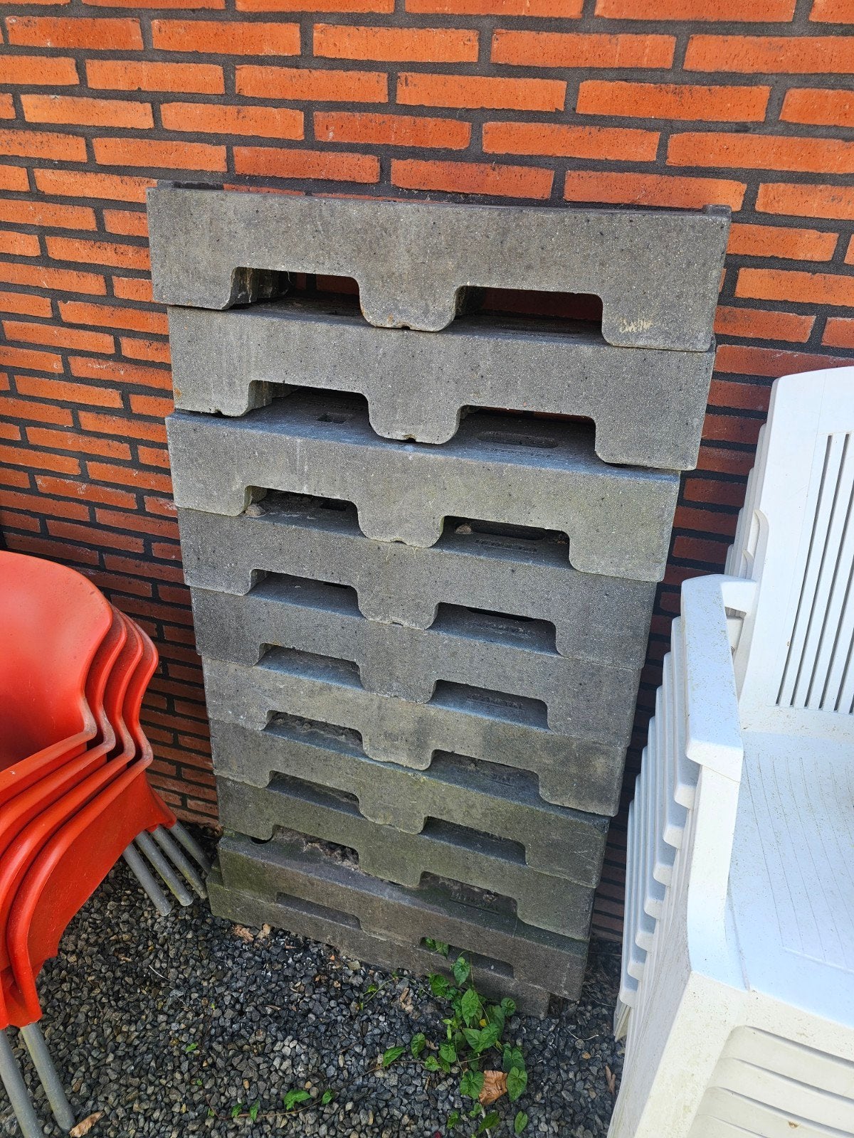 10 kunststof bouwhek voeten, Doe-het-zelf en Verbouw, Ophalen, Gebruikt