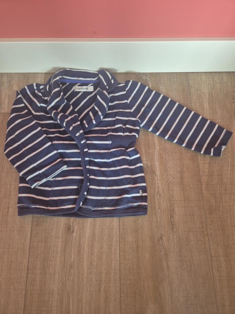 Noppies blazer/vestje maat 86 – gestreept, Ophalen of Verzenden, Zo goed als nieuw, Meisje, Truitje of Vestje